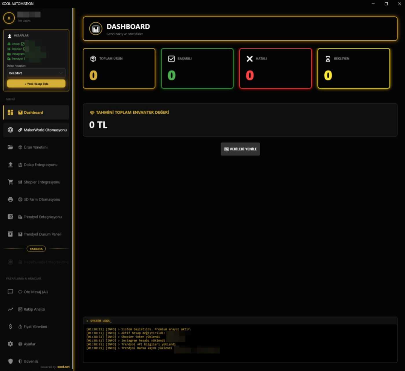 XOOL Automation Dashboard